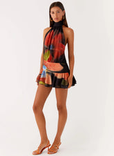 Willow Chiffon Mini Dress - Moody Floral